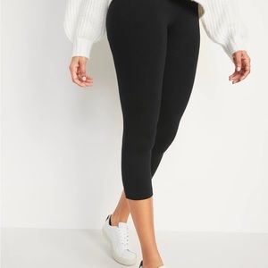 2 pairs NWT OLD NAVY High Waisted Cropped Leggings For Women L